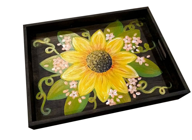 sunflower-wood-serving-tray
