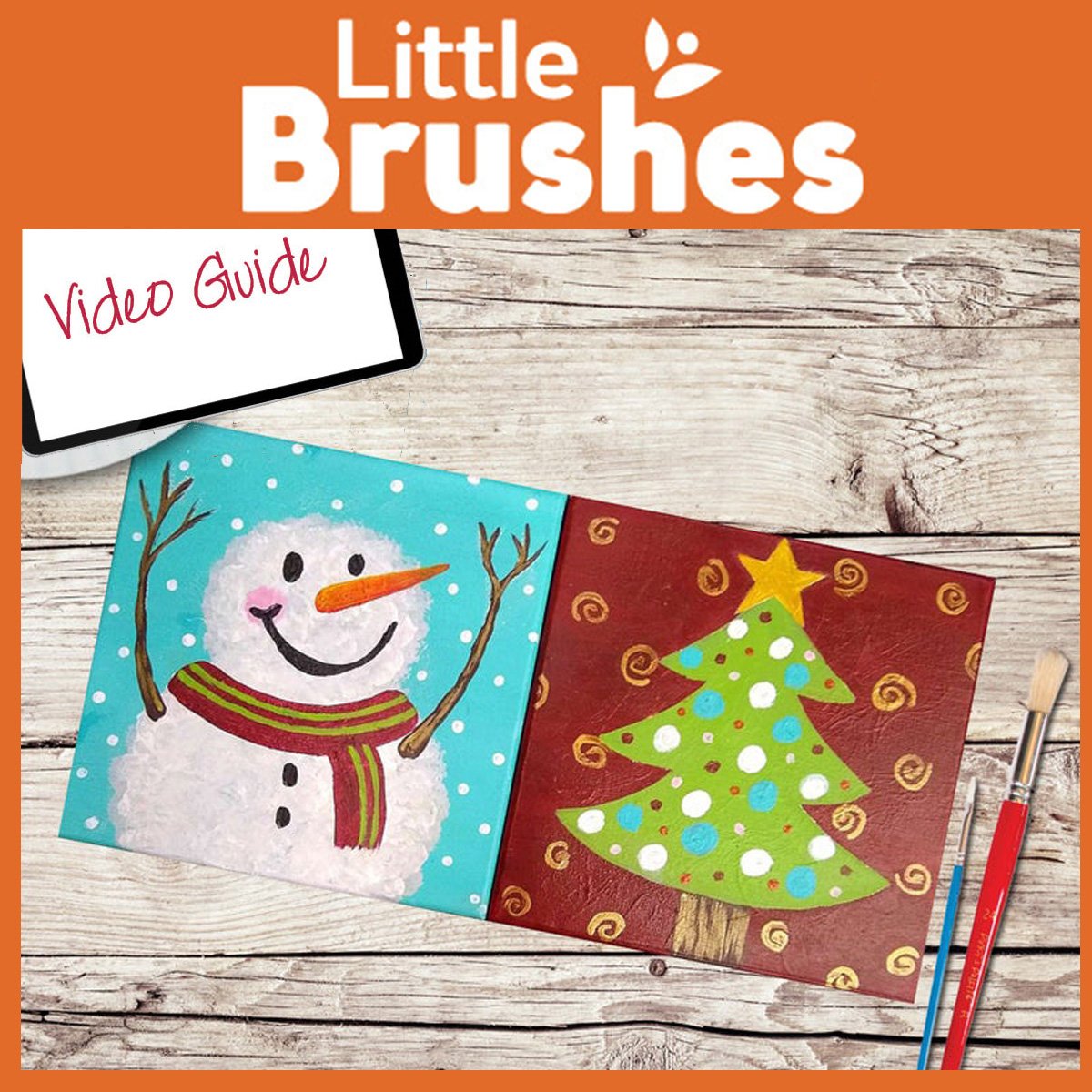video mini snowman and christmas tree-LITTLE BRUSHES